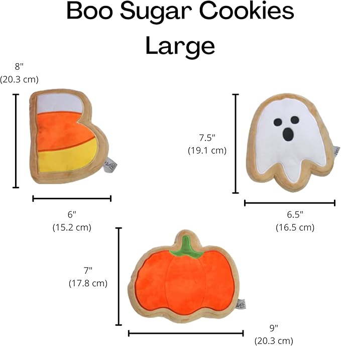 Midlee Boo Sugar Cookie Halloween Plush Dog Toys (Large)
