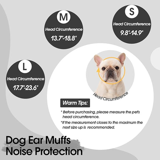 Dog Calming Hoodie, Dog Ear Muffs Noise Protection & Anxiety Relief, No Shake Ear Wraps for Dogs Quiet Ears Cover Headband for Fireworks Grooming Swimming Bathing Force Drying