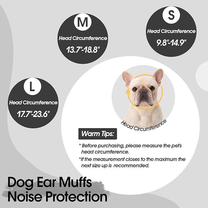 Dog Calming Hoodie, Dog Ear Muffs Noise Protection & Anxiety Relief, No Shake Ear Wraps for Dogs Quiet Ears Cover Headband for Fireworks Grooming Swimming Bathing Force Drying
