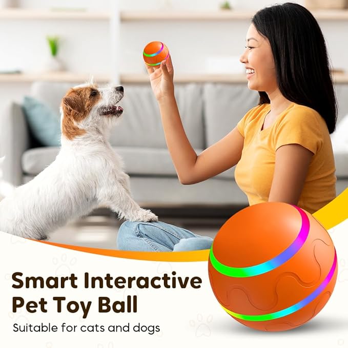 Vibrating Dog Ball, Moving Dog Ball, Shaky Ball Toy for Dogs, Interactive Bouncing Ball for Dog, Automatic Moving Dog Toy Ball, Shaking Dog Ball for Small Medium Large Dogs (#Large-Yellow)