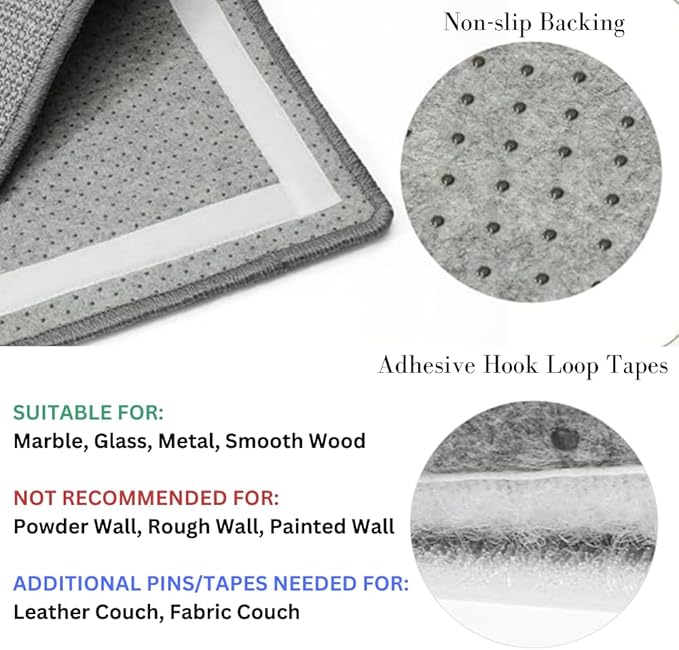 Boho Sisal Cat Scratcher Mat with Adhesive Strips (Scratch Protector for Carpet, Sofa, Wall, Corner Furniture), Durable and Shedding-Resistant Cat Scratching Surface (13x21.7 inch, Fishbone)