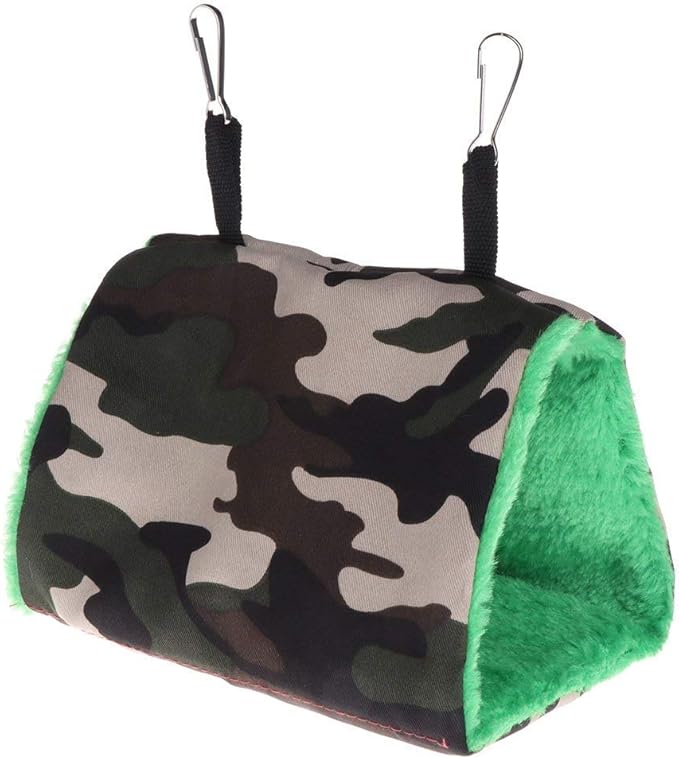 Hypeety Bird Nest House Hammock Hanging Bed Winter Warm Bird Hut House Tent Fuzzy Plush Birds Hut Hideaway for Parakeet Cockatiel Conure Lovebird Budgie Cage Perch Stand Swing (Random Color) (L)