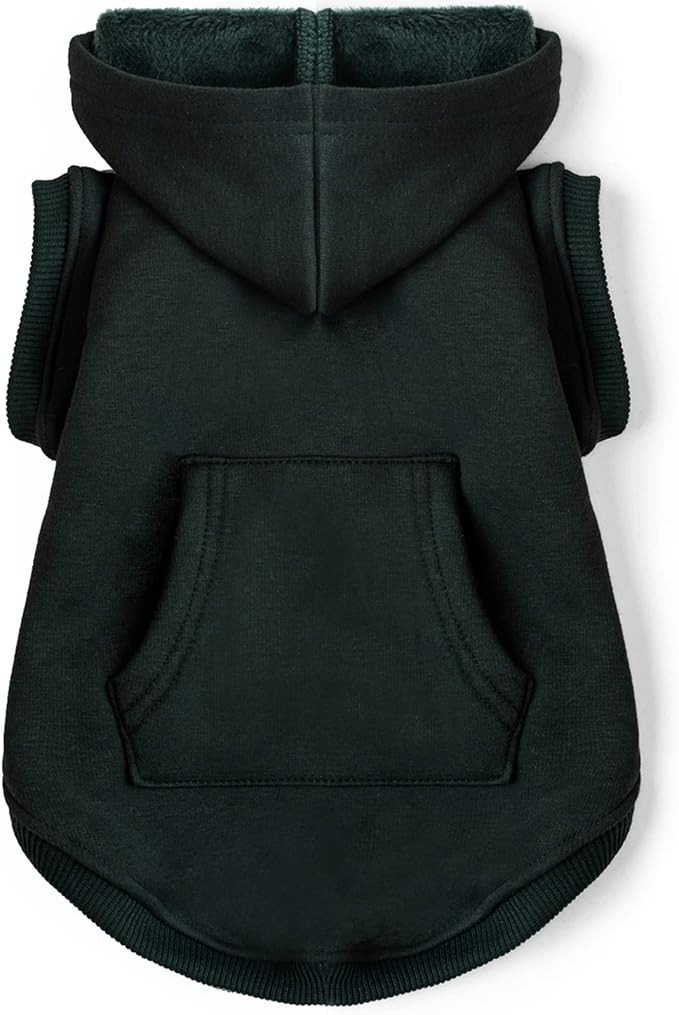 Koneseve Dog Hoodie Fleece Dog Clothes Warm Sweater with Hat for Medium Large Dogs Cat Hooded Shirt Kitten Pet Basic Sweatshirt with Pocket Doggie Soft Winter Coat Apparel (Green; 4XL)