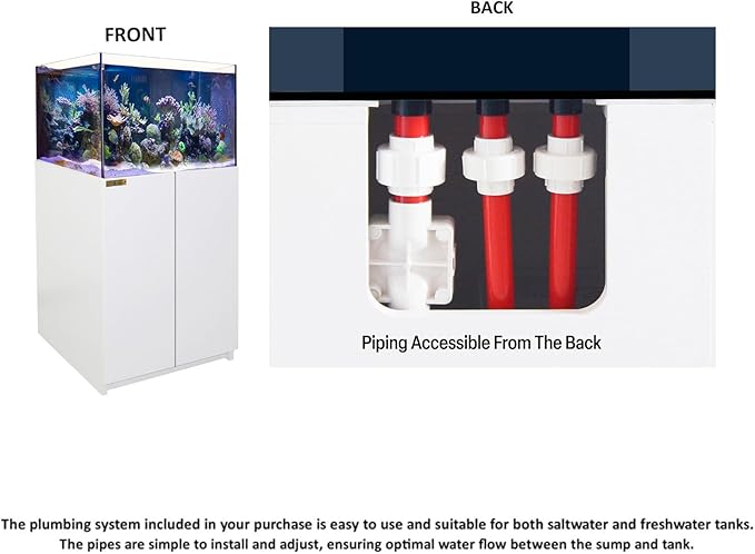 Coral Reef Aquarium Tank | 115 Gallon Ultra Clear Glass with Sump, White