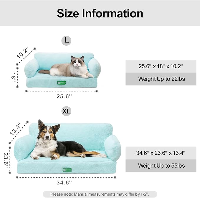 MEWOOFUN Cat Bed for Indoor Cats Orthopedic Dog Bed for Small Medium Dogs, Egg- Foam Pet Bed with Removable Washable Cover and Non-Slip Bottom (Medium, Blue)