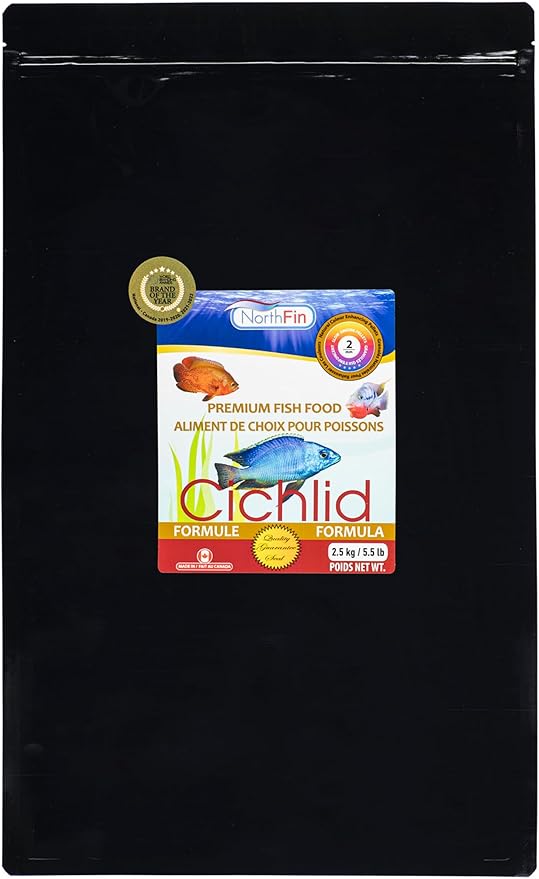 NorthFin Cichlid Formula Fish Food – Slow Sinking Pellets for Cichlids (2mm, 2.5kg) | Premium High-Protein, All-Natural Cichlid Diet to Enhance Color & Growth – No Fillers, No Hormones, Made in Canada