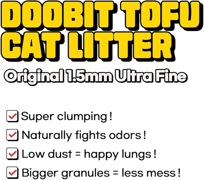Tofu Cat Litter 1.5mm,100% Natural Ingredients,Strong Clumping,Toilet Flushable,Solubility in Water,Ultra Absorbent, Really Dust-Free,Less Tracking, I'm Gonna Pee (5.7lb x 2pack)