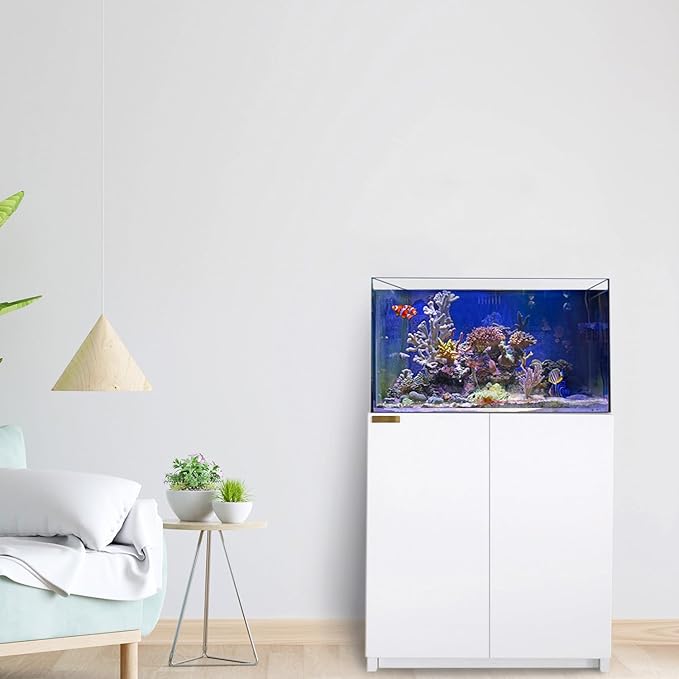 Coral Reef Aquarium Tank | 115 Gallon Ultra Clear Glass with Sump, White
