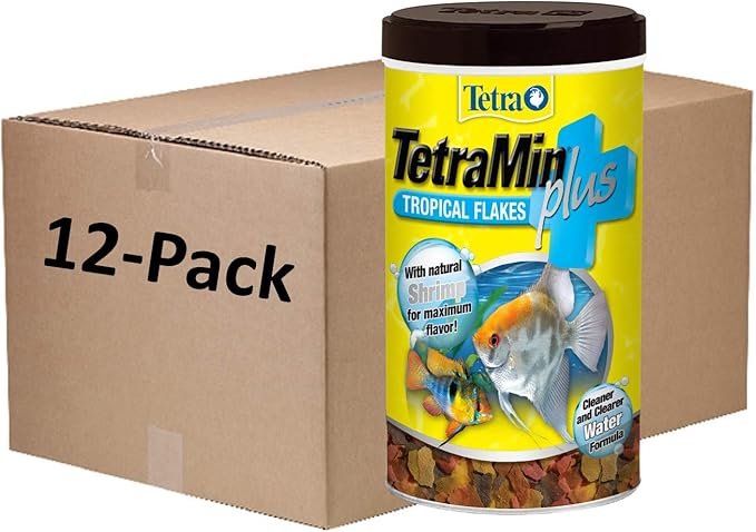 TetraMin Plus Tropical Flakes, Cleaner and Clearer Water Formula , 7.06 Oz (Pack of 12)