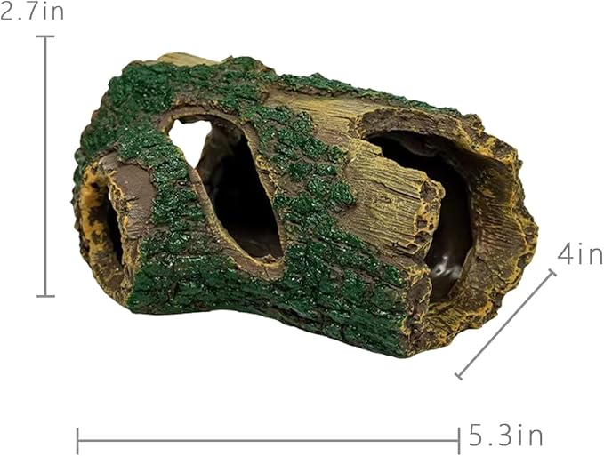Aquarium Resin Hollow Tree Trunk, Betta Fish House Aquarium Decoration, Fish House cave Wooden House Decoration, Suitable for Aquariums of Different Sizes.