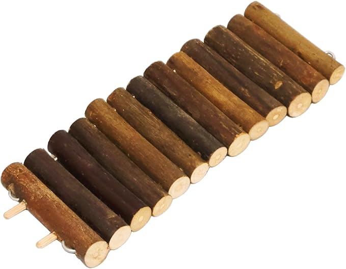 Small Animal Amusement Wooden Villa House Hideouts Playground with Ladder, Fit for Chinchilla, Guinea Pigs, Gerbil, Dwarf Mice, Hedgehog (4 Pcs)
