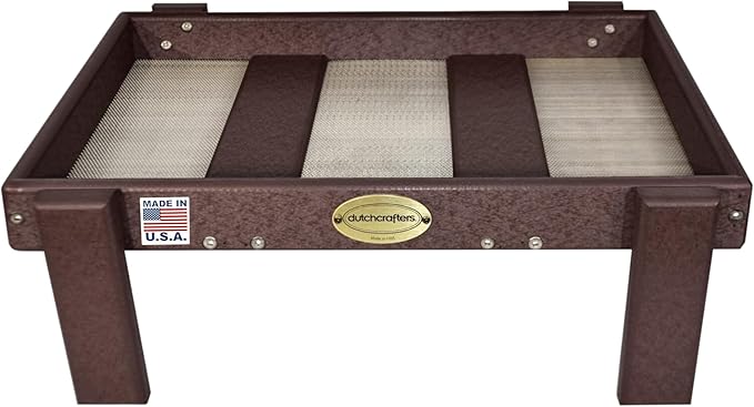 Amish American Made Platform Bird Feeder, Free Standing Ground Bird Feeders for Outdoors, Feeder for Wild Birds, Squirrel, Gift for Birdwatchers (Milwaukee Brown with Reinforcement)