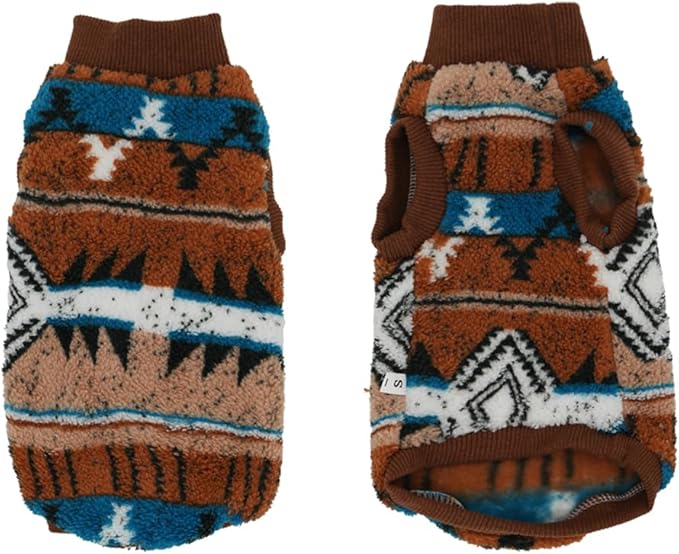 Sphynx Cat Clothes,Boho Style Cat Clothes for Fall Winter, 2-Legged Fleece Lined Warm Shirt, Soft Plush Sweater for Hairless Cats Devon Rex (Brown, XX-Large (8.5-12 lbs))