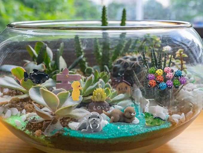 90 Pcs Mini Resin Animals Tiny Resin Figurines Tiny Resin Ducks for Fairy Garden, Miniature Accessories, Crafts, and Decor