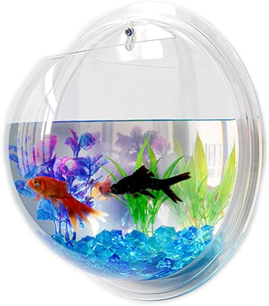 Mipcase Transparent Hanging Fish Hanging Fish Bowl Wall Mounted Fish Tank Wall Fish Tank Tank- Semi- Circulaire
