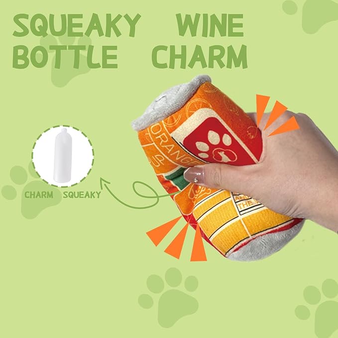 Plush Squeaky Dog Toy - Dog Beer Shape Interactive Chew Toy for Small/Medium/Large Dogs, Stuffed Funny Dog Can Toys, Ideal for Indoor Home Play & Outdoor Activities, Puppy Birthday Gift (3 Pack)