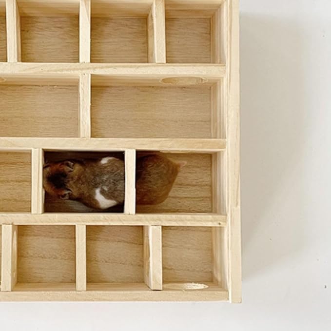 Wooden Maze Tunnel Toy, Small Pet Animals Activity Sport Labyrinth Dwarf Hamster Play Toys Maze Tunnel Mice Wooden Funny Toy