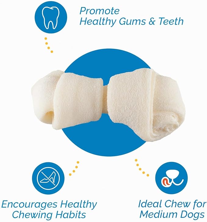 Dog Rawhide Chews Bones for Small Dogs 2-3" Inches (50 Count) 100% Natural USA Made from Natural Grass Fed Cattle | Premium Raw Hides Bulk Treats