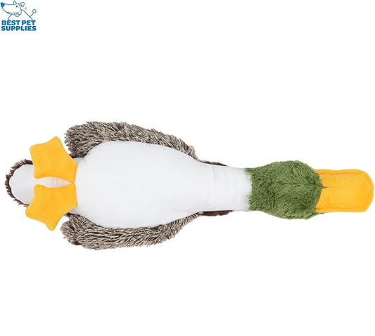 Best Pet Supplies Interactive Squeaky Dog Chew Toy, Ideal Dog Toys for Chewers, Small, Medium & Large Dogs, and Fetch Lovers - Mallard Duck (Brown), Small