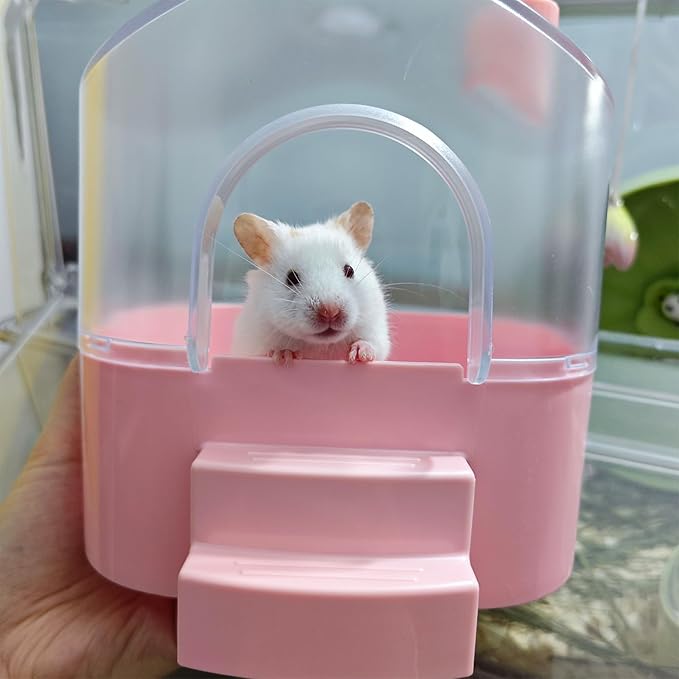 Hamster Sand Bath Container Box Large Space Hamster Bathtub Digging Sand Container for Pygmy Hamsters, Chinchilla, Rats, Mice, Gerbils, Other Small Animal (Yellow)