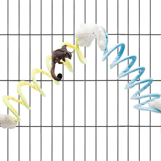 Sugar Glider Cage Accessories, 2 Pack Hanging Elastic Climbing Rope for Small Animal, Rat Enrichment Toys, Sugar Glider Toys, Habitat Climbing Toys for Sugar Gliders, Rats