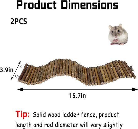Rat Bendy Long Suspension Bridges Hamster Climbing Ladder Flexible Hamster Wooden Bridge for Mouse Rat