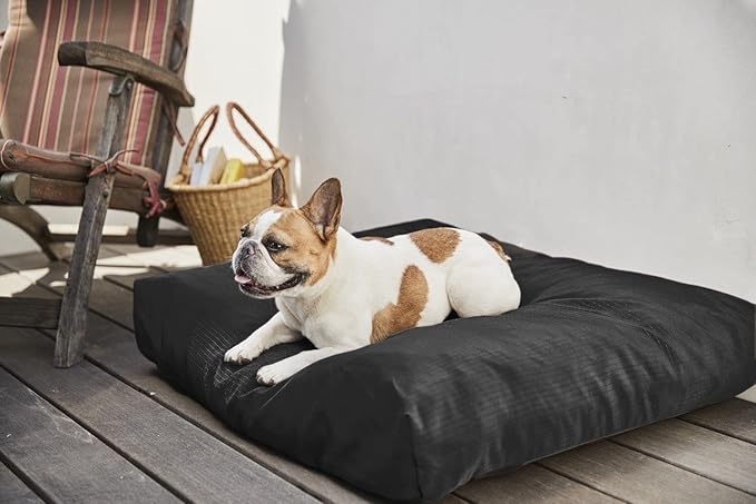 K9 Ballistics Tough Rectangle Pillow Large Dog Bed - Removable Cover, Washable, Durable & Water Resistant Dog Bed Made for Large Dogs 40"x34" Sandstone