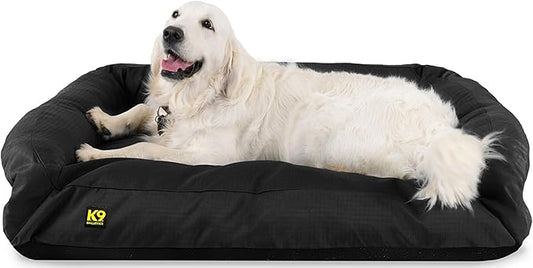 K9 Ballistics Tough Bolster Nesting Pillow Sofa Dog Bed with Removable Washable Cover - Durable, Water Resistant with Nonskid Bottom - Large, Taupe Premium Finish