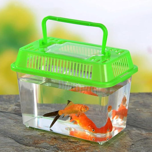 Plastic Turtle Fish Tank Pet Fish Tank Small Aquarium Plastic Goldfish Aquarium Habitat Acrylic Reptile cage reptisoil terrariums Handheld Feeding Box Household