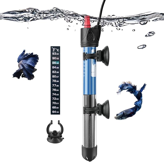 FEDOUR 50W 100W 300W Submersible Aquarium Heater, Adjustable Glass Water Heater for 5 – 70 Gallon Fish and Turtle Tank (50W for 5-15 Gallon)