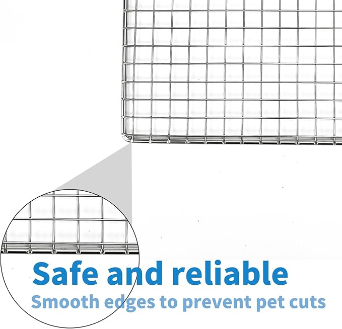 PODOO Rabbit Large Litter Box, Guinea Pig Training Pan Cage with Toilet Tray, Ideal for Rats, Ferret, Bunny Small and Medium Animals (Medium + Extra Large Steel Holes Grids)