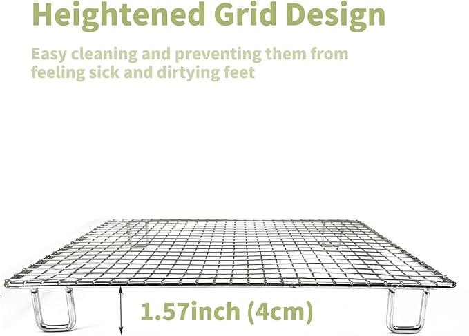 Upgraded Large & Medium Litter Box for Rabbits & Guinea Pigs – High-Capacity Cage Toilet Tray with Elevated Grid & Low Entry Design, Ideal for Bunnies, Ferrets, and Small Pets