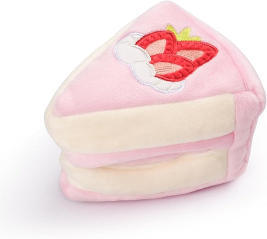 Dog Birthday Enrichment Toys, Interactive Puppy Puzzle Toy, Crinkle Squeaky Puppy Toy for Boredom, Strawberry Cake Snuffle Toys for Mental Stimulation for All Dog Sizes