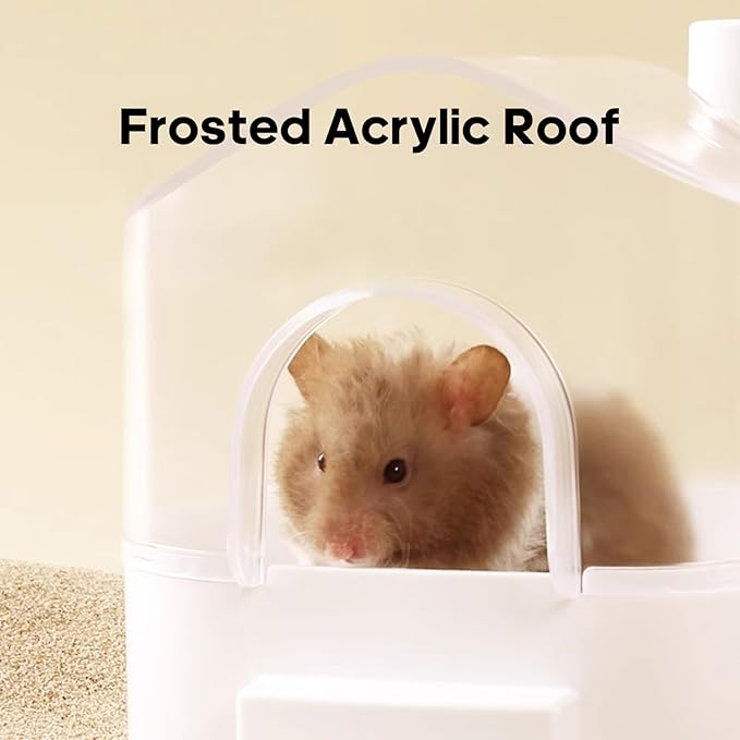 Hamster Sand Bath Container Box Large Space Hamster Bathtub Digging Sand Container for Pygmy Hamsters, Chinchilla, Rats, Mice, Gerbils, Other Small Animal (Yellow)
