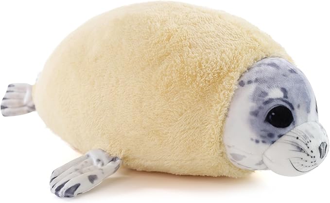 Chubby Blob Young Seal Pillow Soft Plushies, Cute Ocean Stuffed Animals Plush Toy, Room Decor,Throw Pillow Doll Big Plush Toys Gift for Girlfriend,Boys, Girls (Small(12 in))