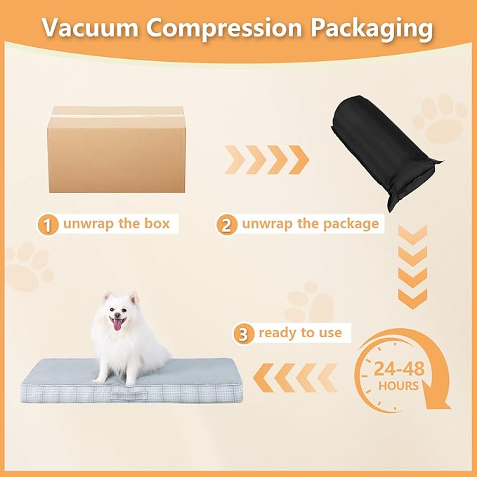 MIHIKK Washable Orthopedic Dog Bed for Medium Dogs, M Waterproof Pet Bed with Egg Crate Foam Strong Support, Machine Washable Cover & Anti-Slip Bottom & Durable Zipper 29x18(Gray)