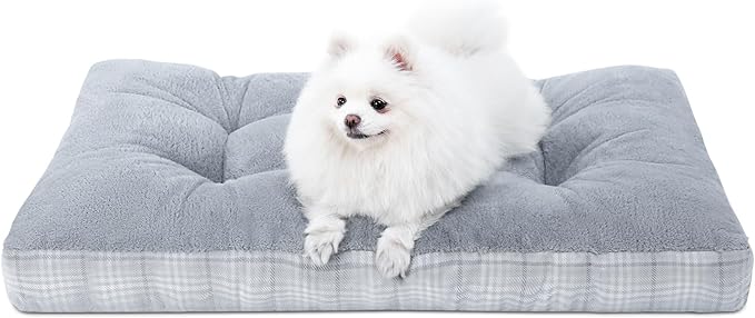MIHIKK Washable M Dog Bed for Medium Dogs with Anti-Slip Bottom, Premium Foam Pet Pad for Crate for Large Medium Small Sized Puppies, 29" x 21" Gray