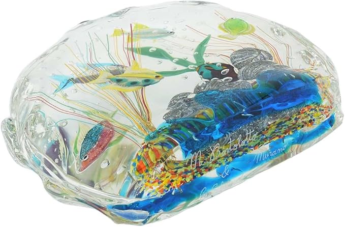 Glass Of Venice Large Murano Glass Aquarium with Fish and Sea Life