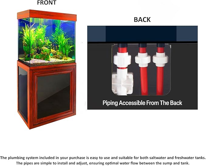 40 Gallon Fish Tank with Premium Tempered & Ultra Transparent Glass (Complete Aquarium Setup) RED Wood