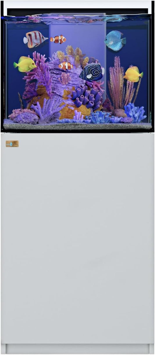 Saltwater Aquarium Tank | 37 Gallon Ultra Clear Glass with Sump, White