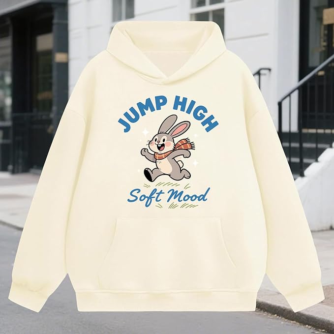 Oversized Hoodies for Women 2025 Trendy Cute Dog Cat Print Sweatshirts Hooded Pullover Tops with Kangaroo Pocket