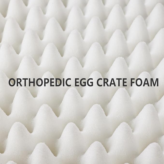 Patas Lague Orthopedic Dog Bed for Small Dogs 20''X15'', Soft Waterproof Egg Crate Foam Small Pet Crate Beds Mat with Removable Washable Cover and Non-Slip Bottom, Light Grey