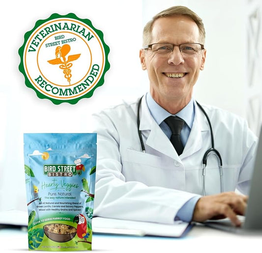 Parrot Food - Parakeet & Cockatiel Food - Cooks in 3-15 min w/Natural & Organic Grains, Legumes, Non-GMO Fruits, Vegetables & Healthy Spices