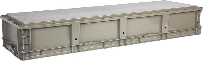 Hudson Exchange 48 x 15 x 7.5" (21 Pack) Straight Wall Handled Storage Container Tote, Gray/Brown