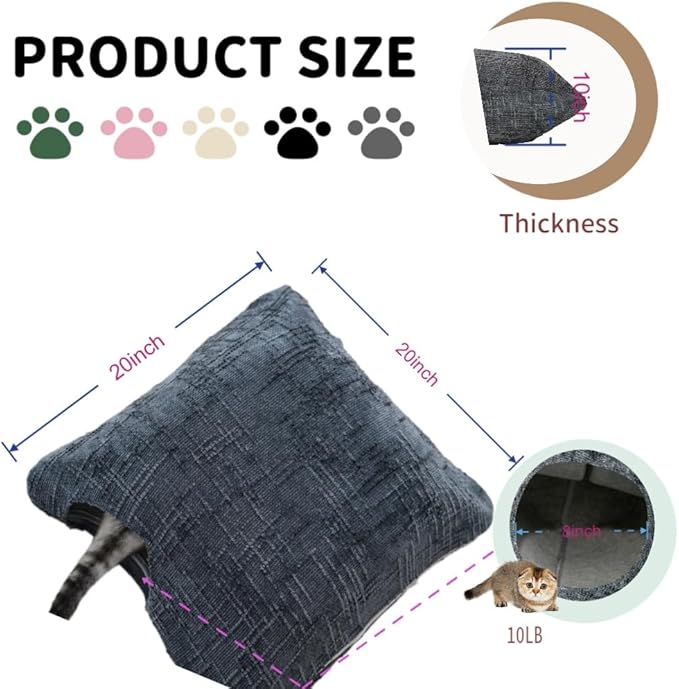 Peekaboo Cat Cave Small Square Tunnel pet House, Comes with Two Protective Covers as a Gift