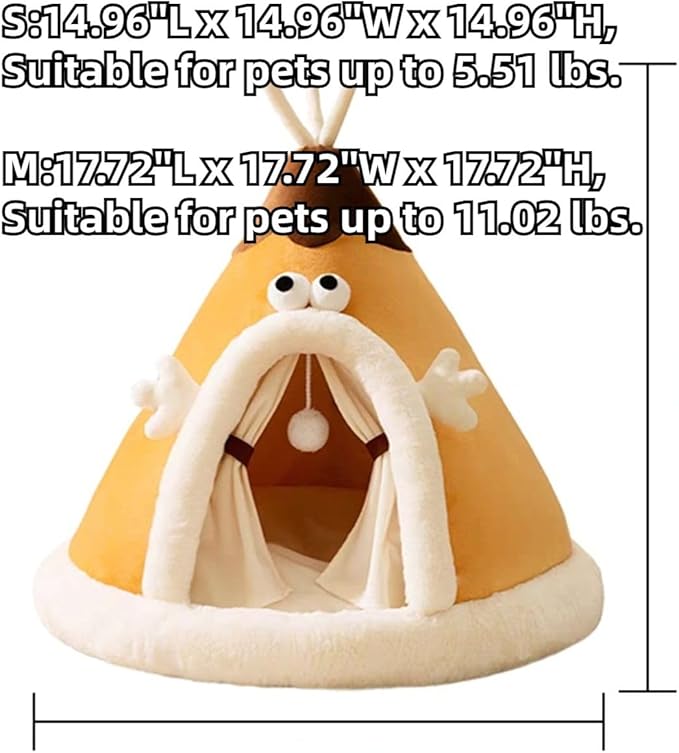 Rabbit Cave Bed, Comfortable Triangle Pet Teepee, Holiday Bunny Cave House and Bed, Extremely Cozy and Warm Tent for Cat Rabbit and Small Dog (Green,Medium)