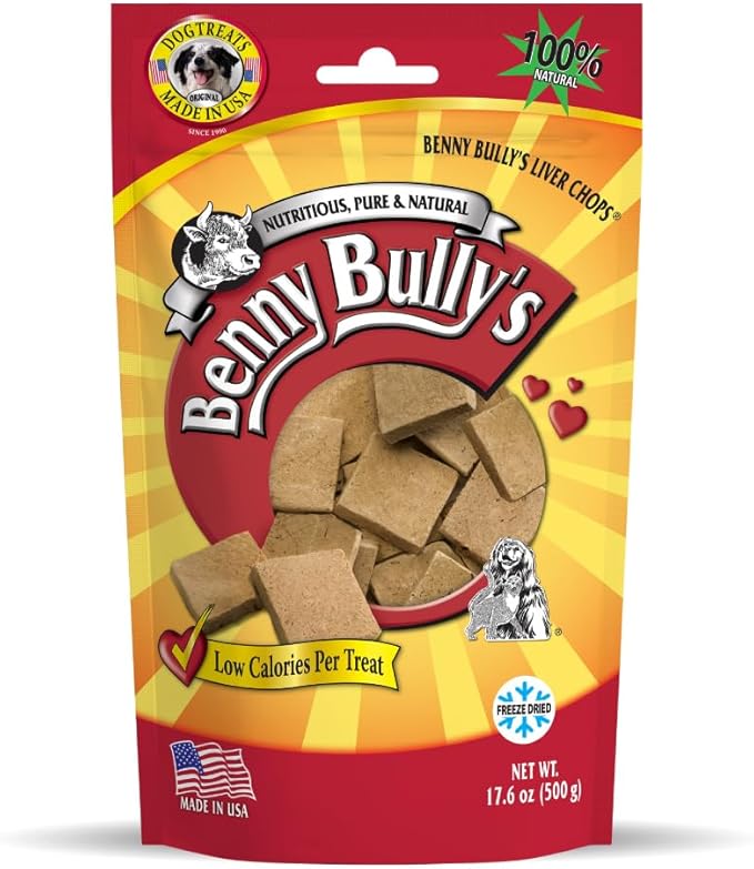 Chops Beef Liver Dog Treats, Freeze-Dried, Low Fat, High Energy & Nutrient Rich Food for Your Furry Friend, All Natural Ingredients, 500g - Bulk