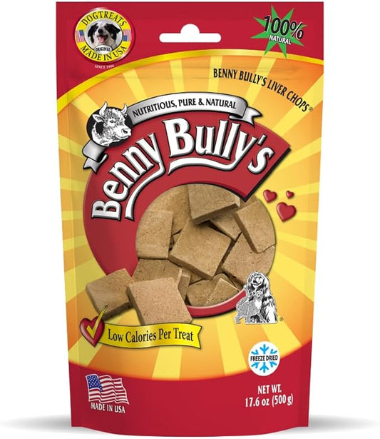 Chops Beef Liver Dog Treats, Freeze-Dried, Low Fat, High Energy & Nutrient Rich Food for Your Furry Friend, All Natural Ingredients, 500g - Bulk