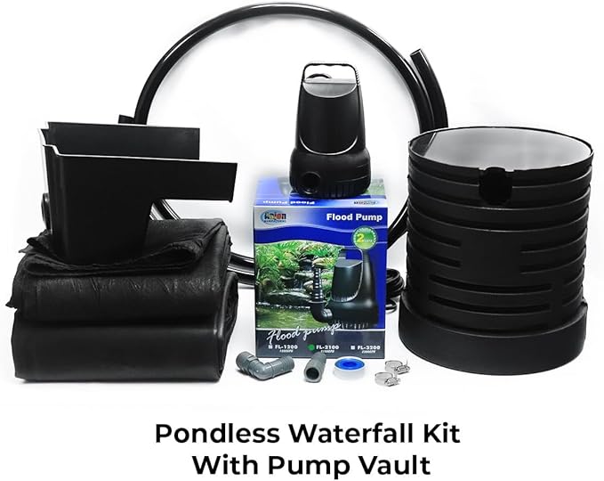 Custom Pro DIY Pondless Waterfall Kit w/Pump Vault & 2000 GPH Pump