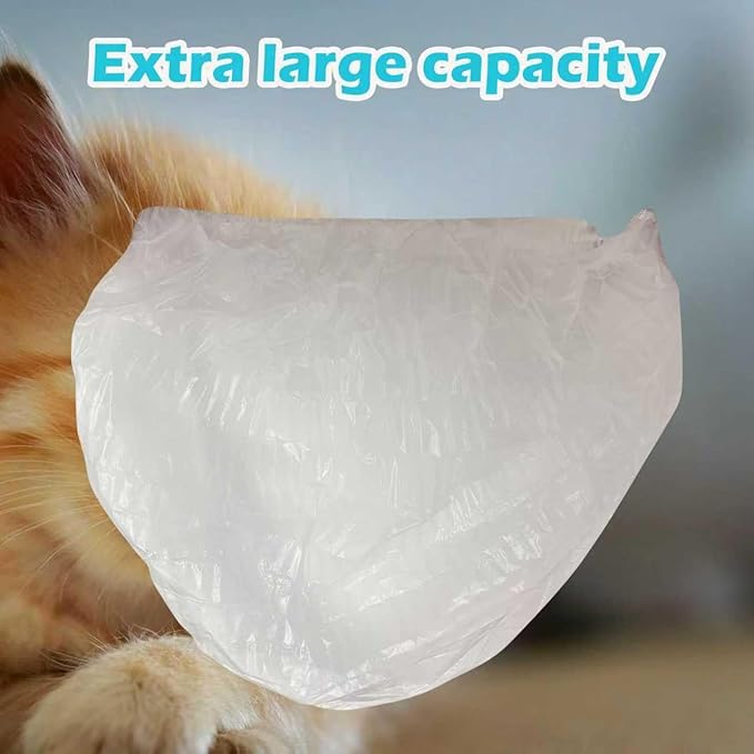 50 Pack Litter Box Liners Compatible with Lifewit Litter Box Cat, Elastic Band Trash Bags for Disposal of Cat Waste, Waterproof and Leak Proof (Clear)
